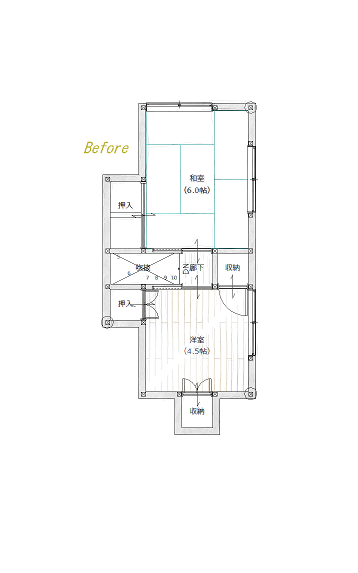 間取り,ビフォー,現場O2F